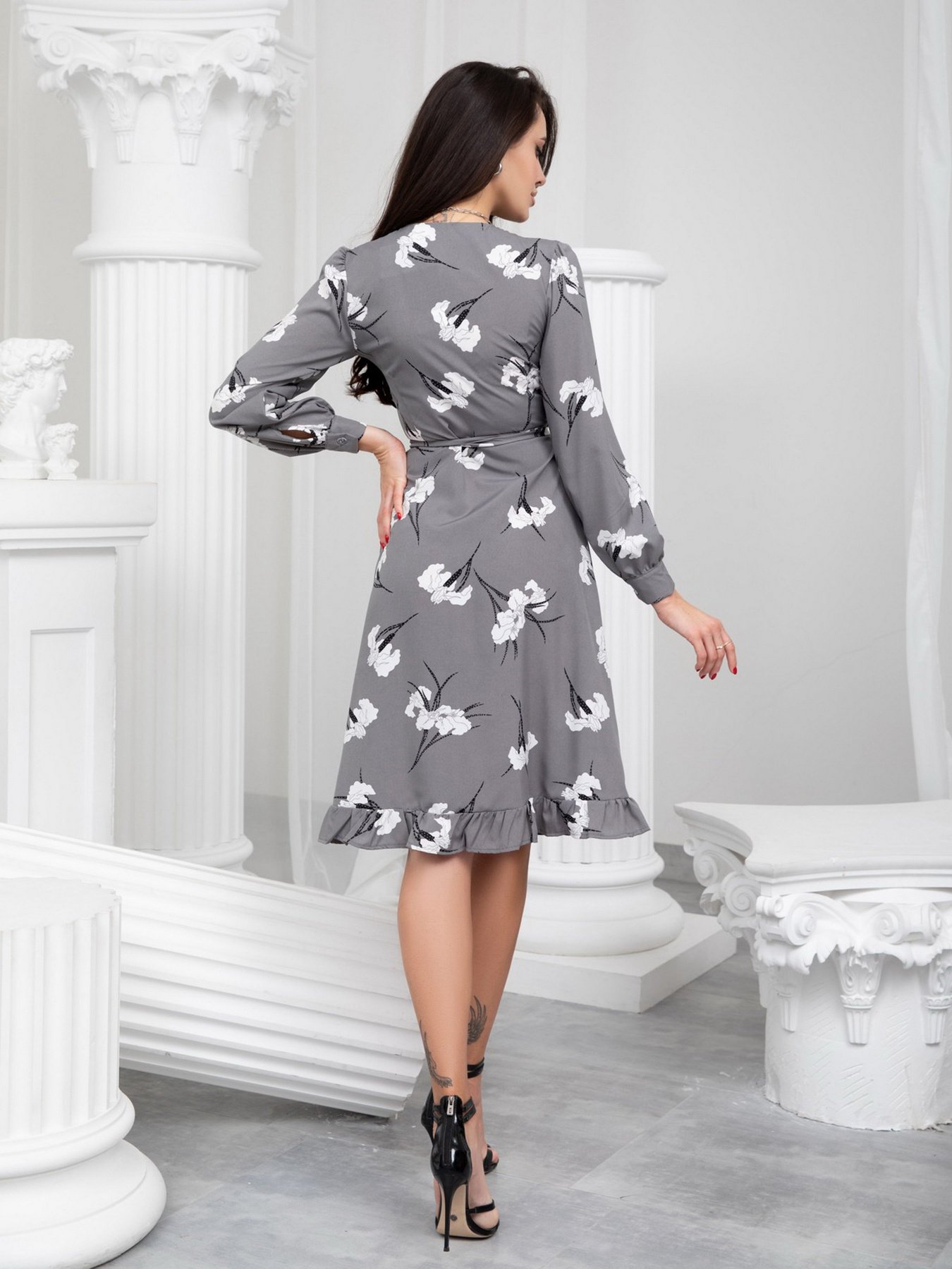 Платья ISSA Plus модель SA-389_grey Платья ISSA Plus модель SA-389_grey Фото