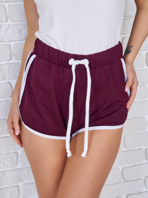 Шорты ISSA Plus модель 11700_burgundy Фото