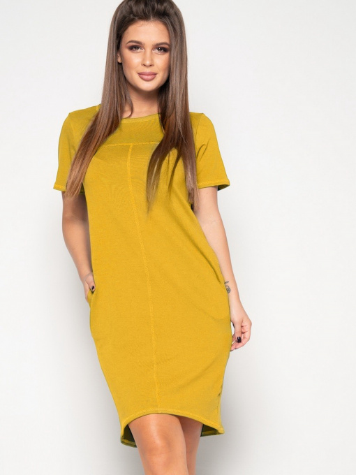 Платья ISSA Plus модель 10364_mustard Фото