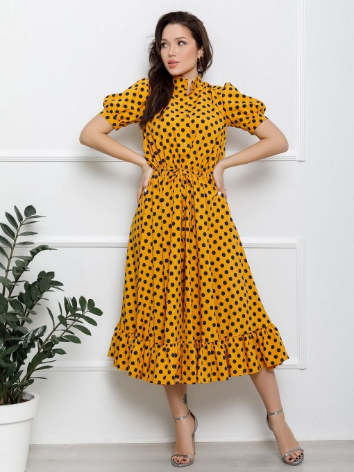 Платья ISSA Plus модель 12616_mustard Фото