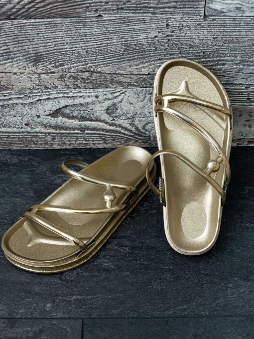 Шлёпанцы ISSA Plus модель OB2-66_gold Фото