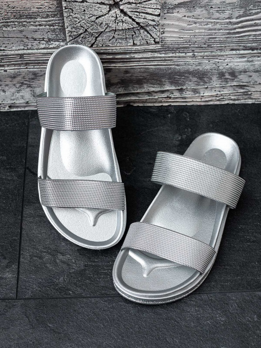 Шлёпанцы ISSA Plus модель OB2-67_silver Фото