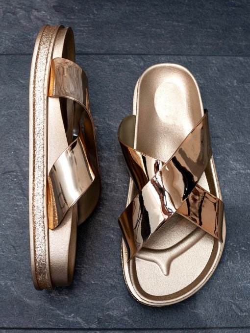 Шлёпанцы ISSA Plus модель OB2-71_gold Фото