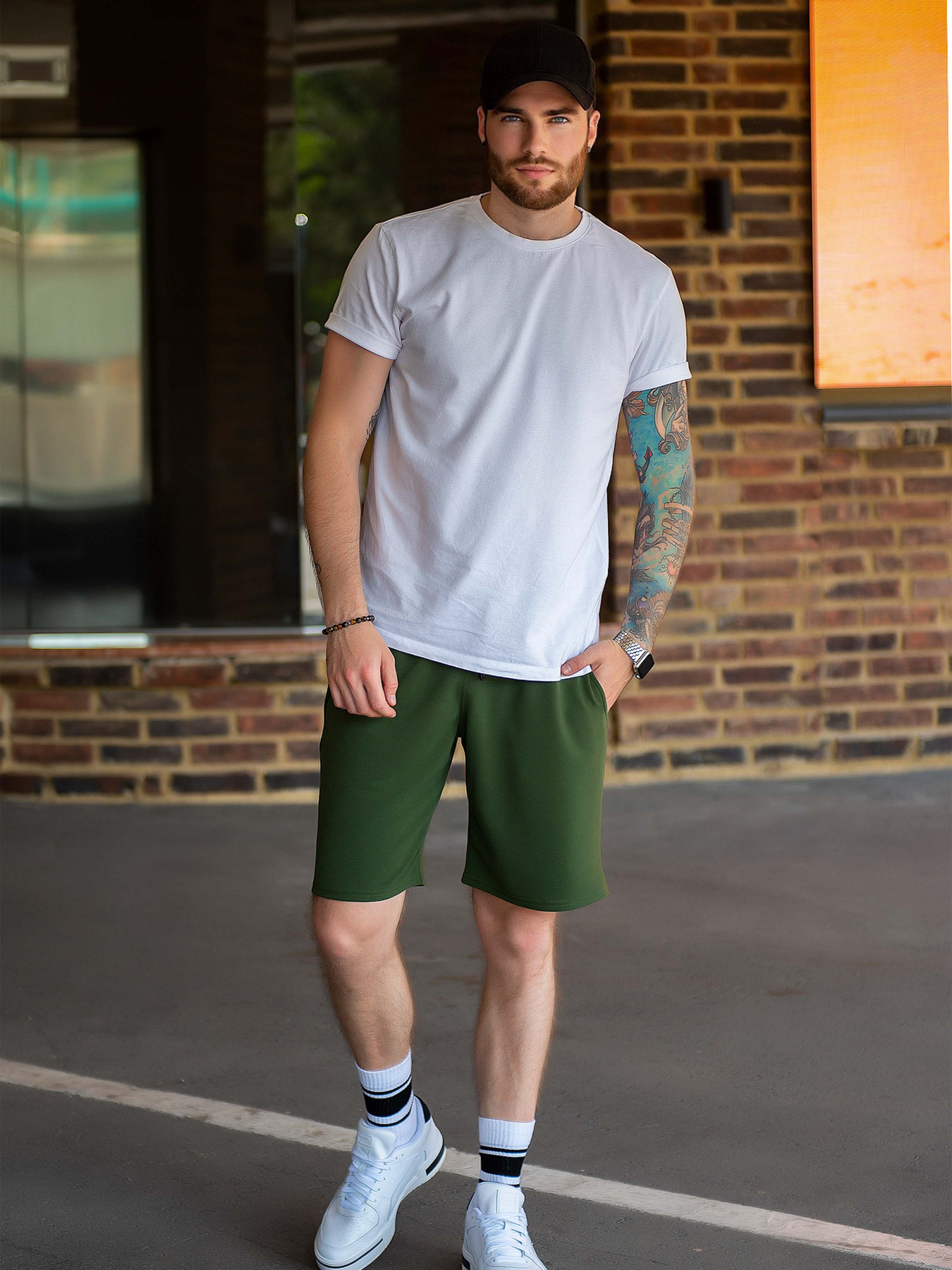 Шорты ISSA Plus модель GN-453_khaki Фото