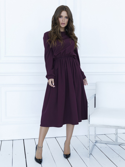 Платья ISSA Plus модель 12094_burgundy Фото