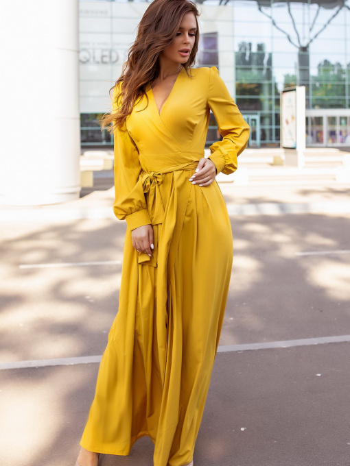 Платья ISSA Plus модель 12107_mustard Фото