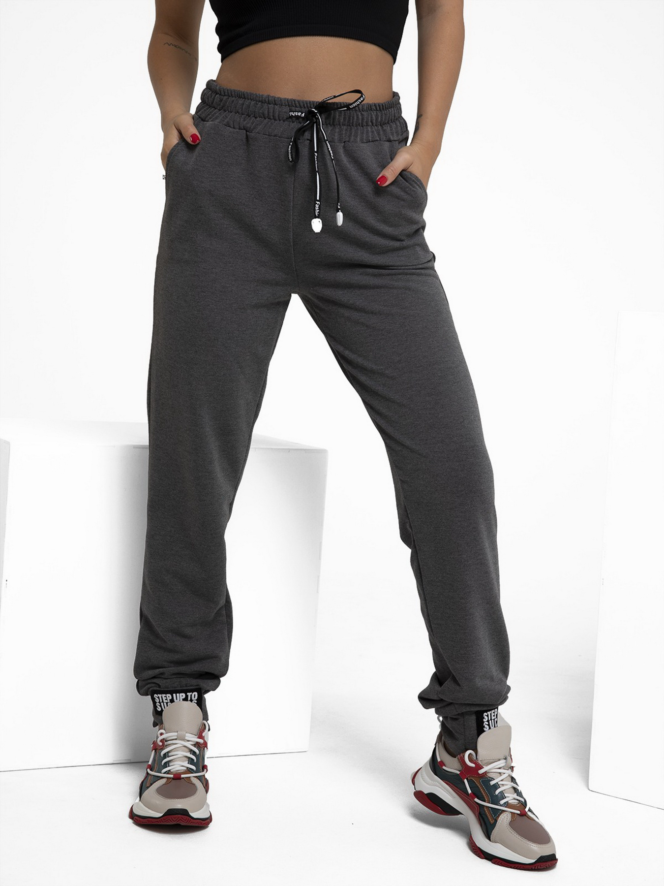 Штани ISSA Plus модель 12247_darkgray Фото