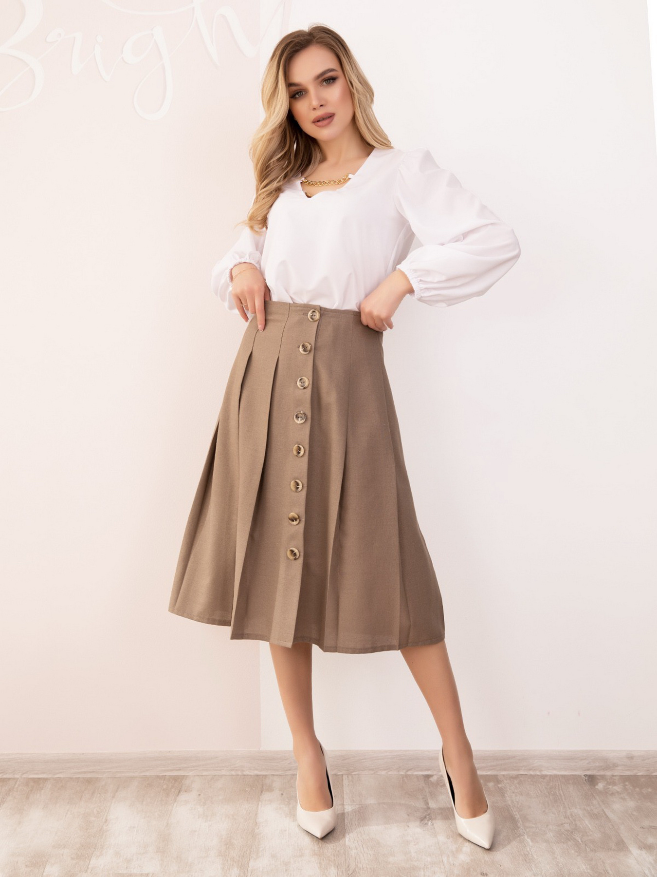 Юбки ISSA Plus модель SA-188_beige Фото