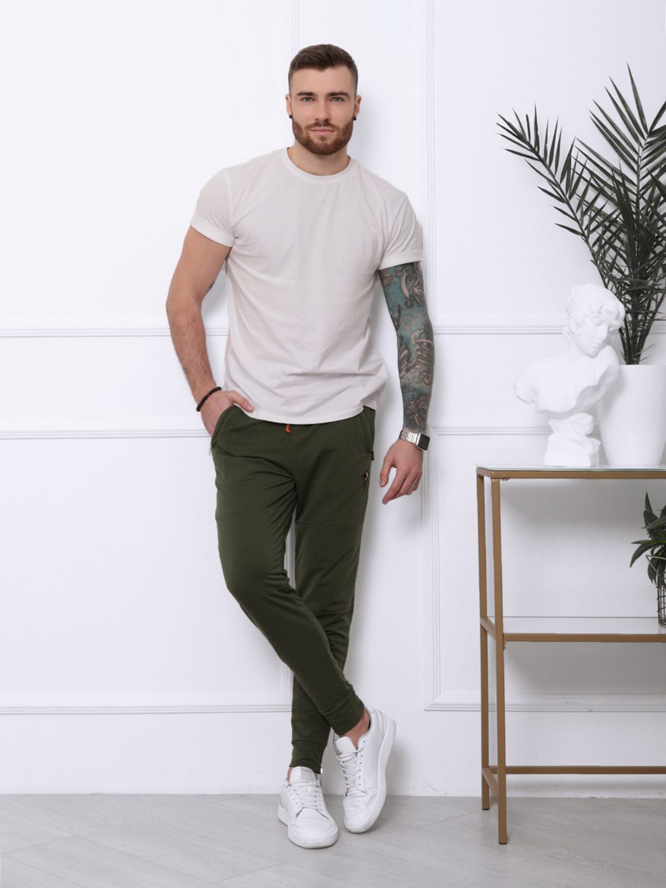 Штани ISSA Plus модель SA-127_khaki Фото