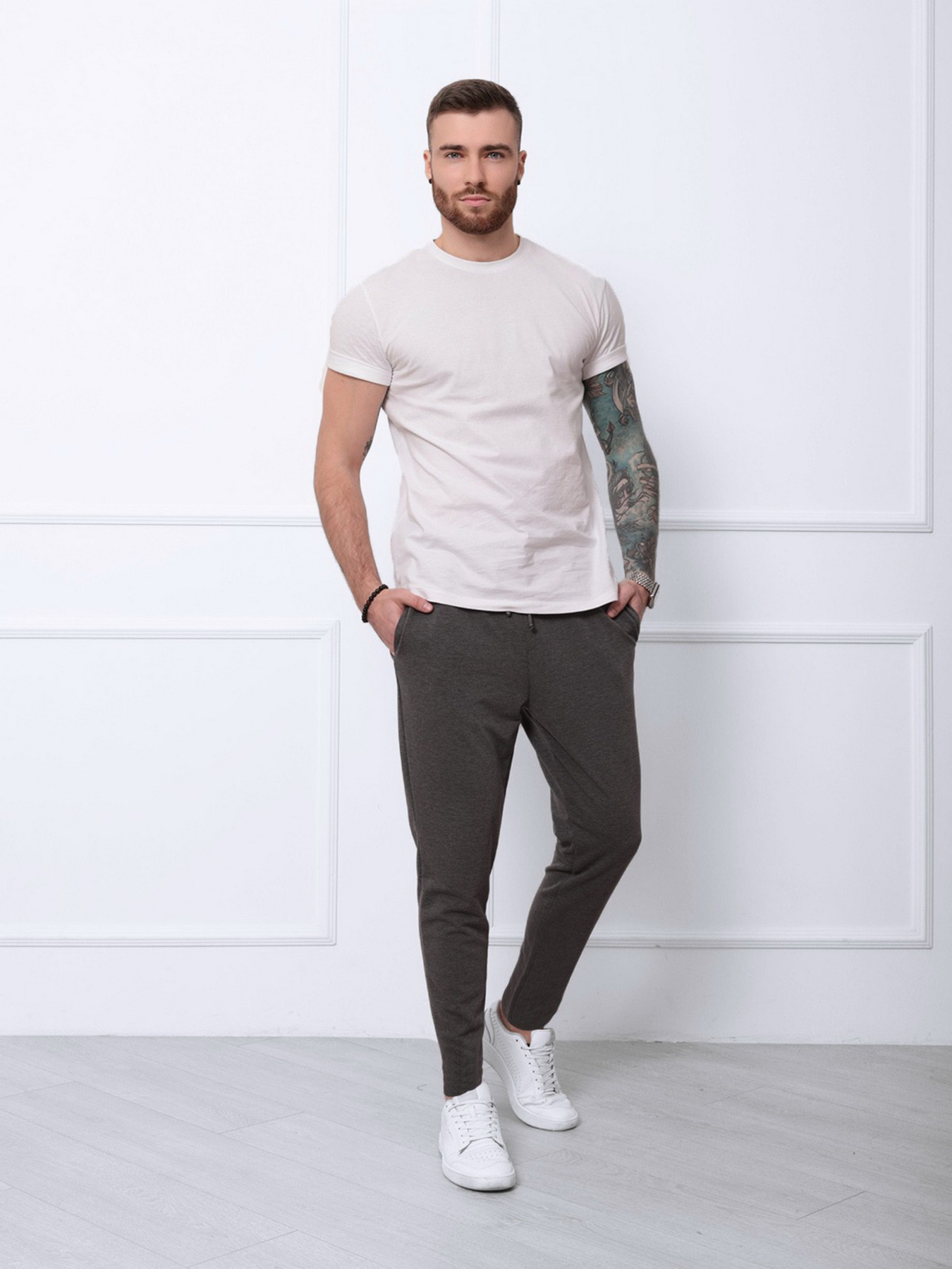 Штани ISSA Plus модель SA-141_darkgray Фото