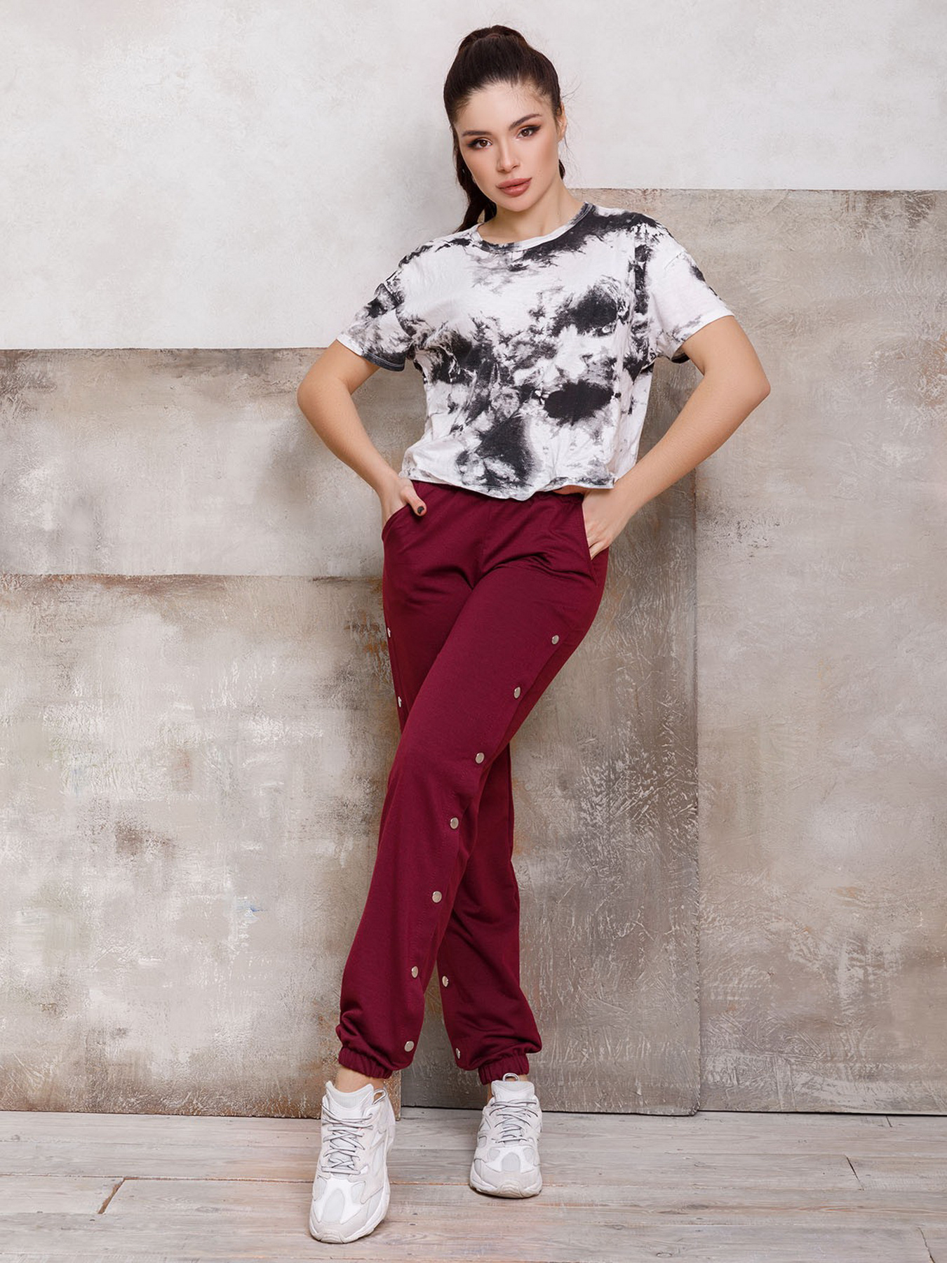 Штани ISSA Plus модель SA-109_burgundy Фото