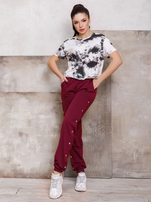 Штани ISSA Plus модель SA-109_burgundy Фото