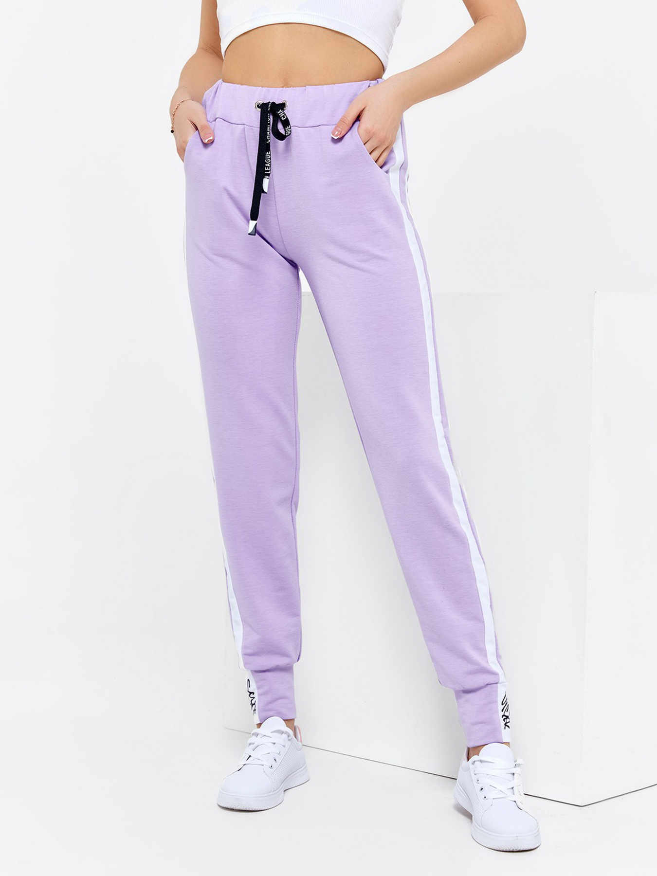 Штани ISSA Plus модель SA-183_lilac Фото