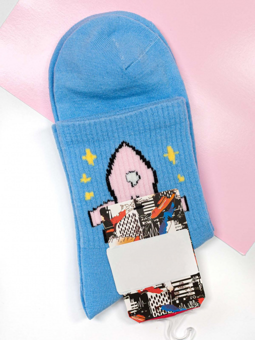 Носки и гольфы ISSA Plus модель NS-112_lightblue Фото