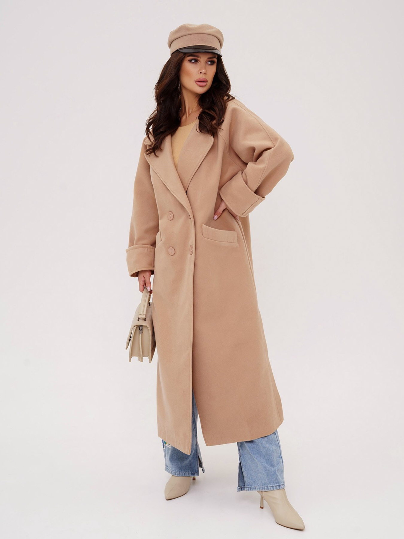 Пальто и плащи ISSA Plus модель 13549_beige Пальто и плащи ISSA Plus модель 13549_beige Фото
