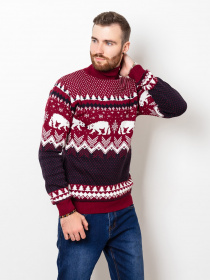 Свитры и кардиганы ISSA Plus модель GN4-51_burgundy Фото
