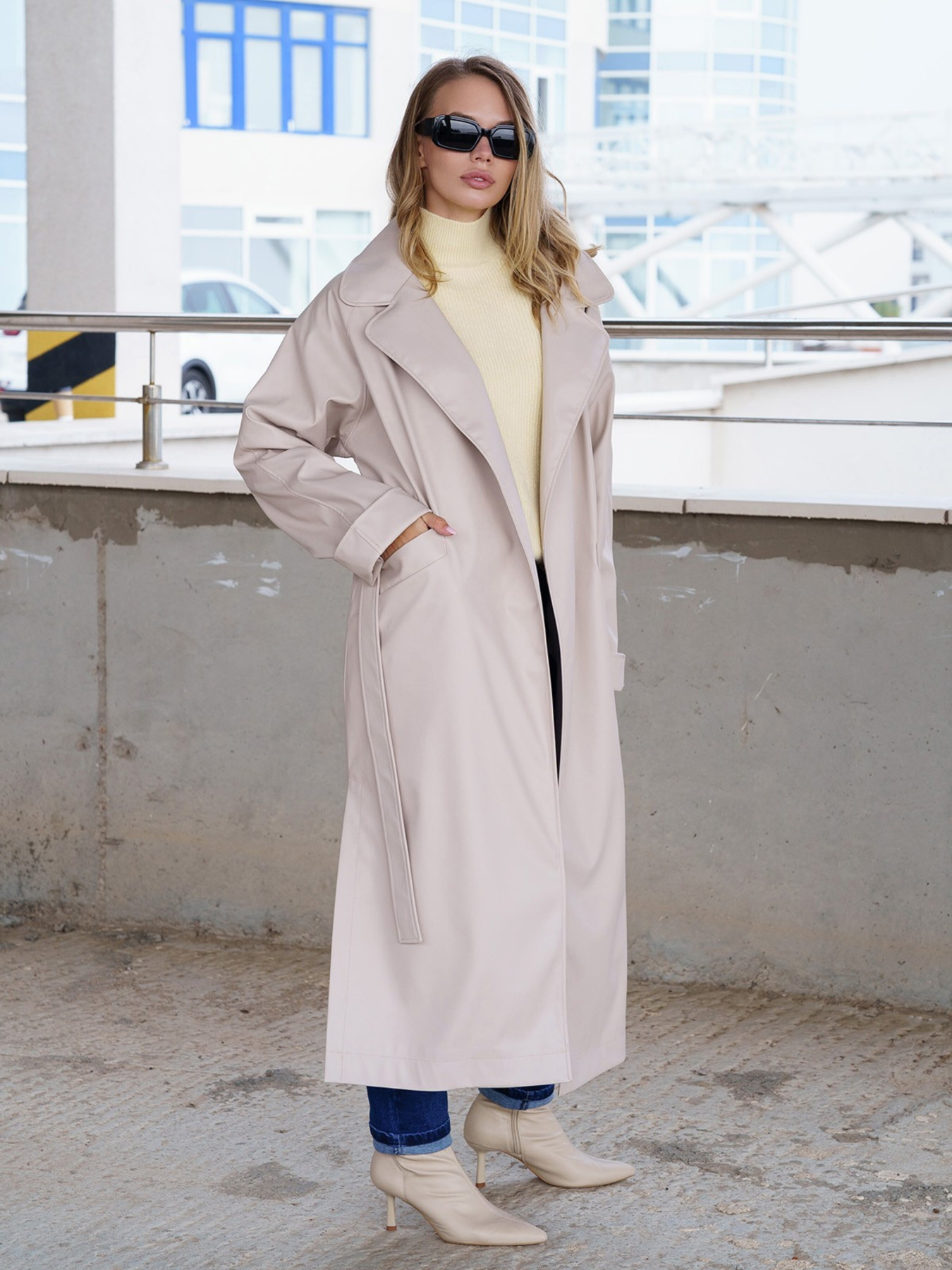Пальта та плащі ISSA Plus модель 13585_lightbeige Фото
