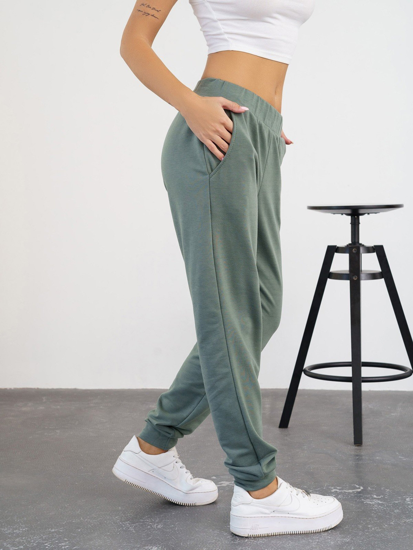 Штани ISSA Plus модель 13567_olive Фото