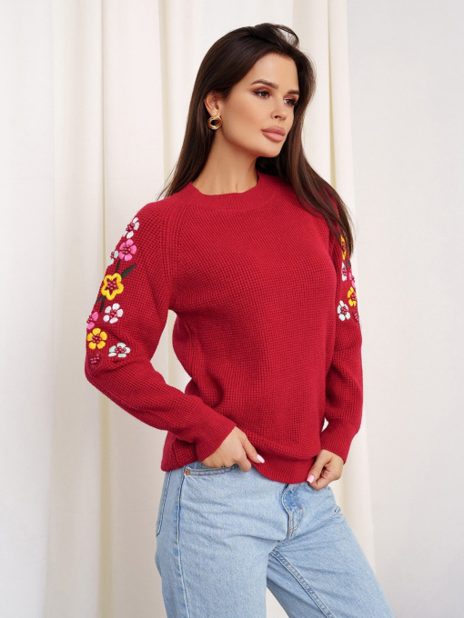 Свитры и кардиганы ISSA Plus модель WN20-327_burgundy Фото