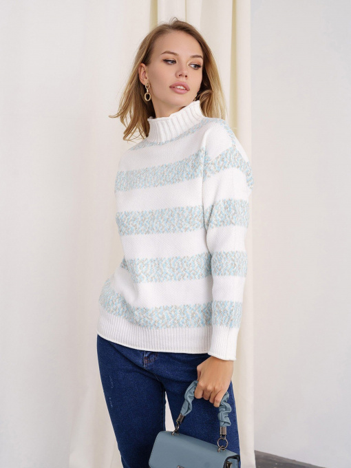 Свитры и кардиганы ISSA Plus модель WN20-331_whiteblue Фото