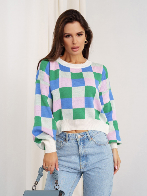 Свитры и кардиганы ISSA Plus модель WN20-341_greenpink Фото