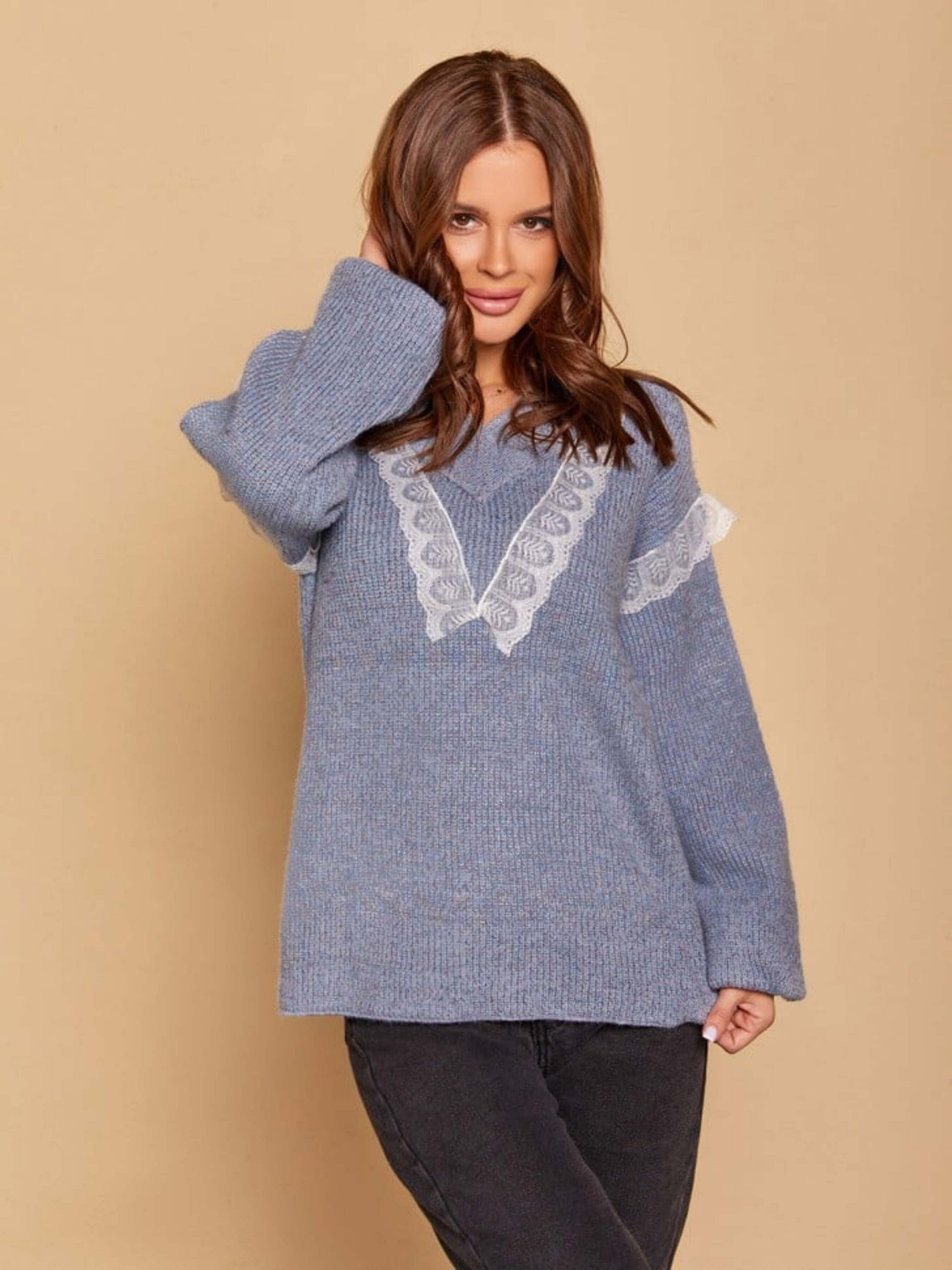 Свитры и кардиганы ISSA Plus модель WN20-178_lilac Фото