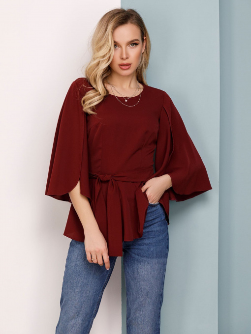 Рубашки ISSA Plus модель SA-149_burgundy Фото