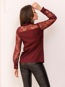 Рубашки ISSA Plus модель SA-162_burgundy Фото