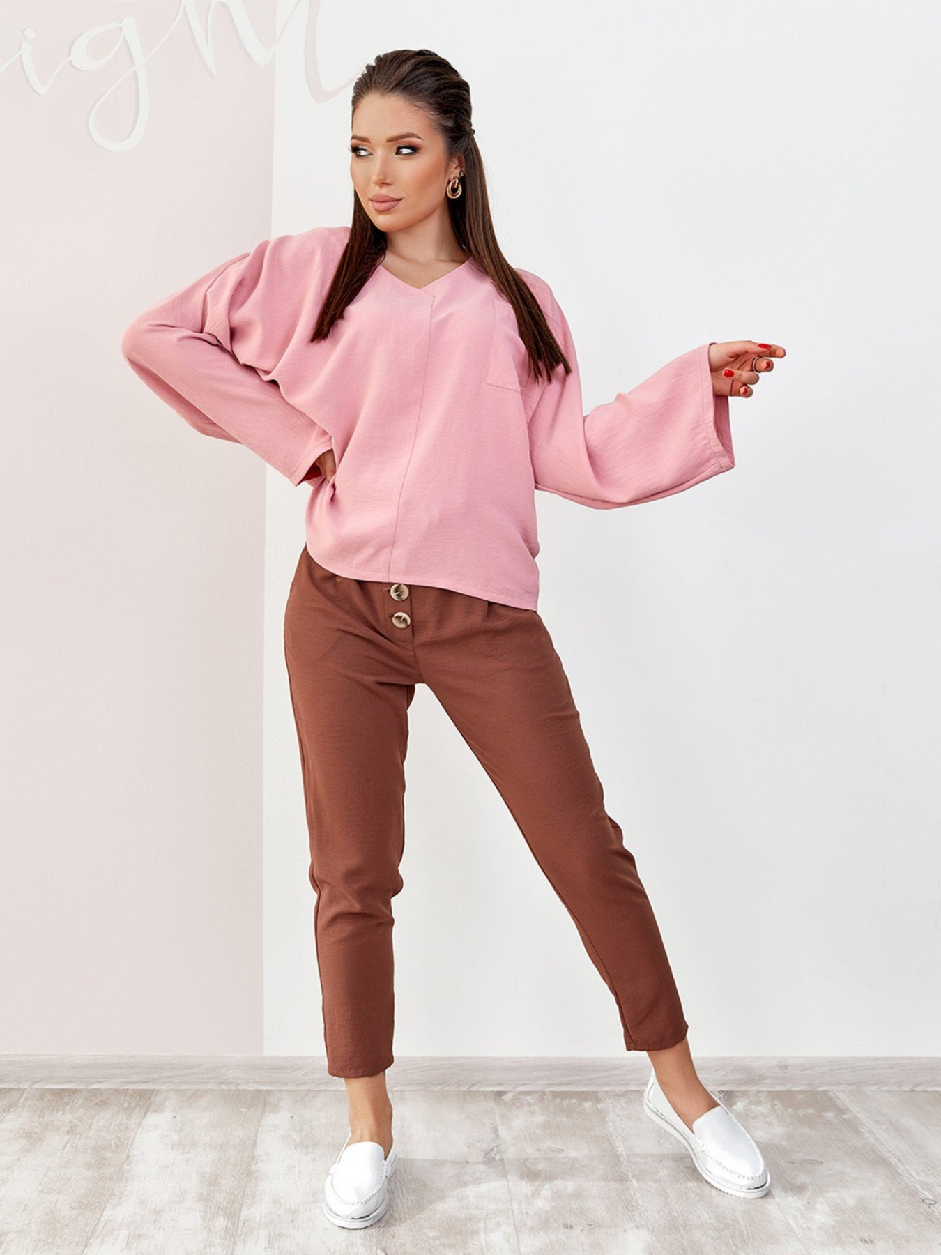 Рубашки ISSA Plus модель SA-176_pink Фото