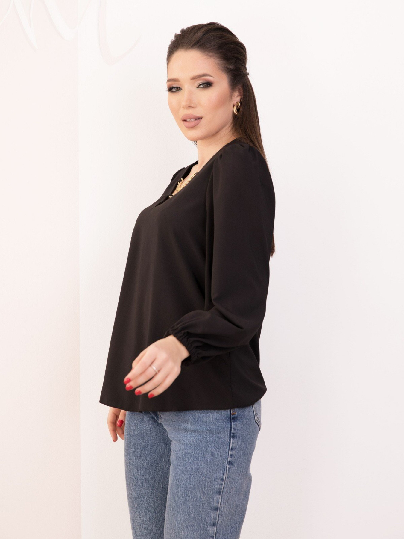 Рубашки ISSA Plus модель SA-187_black Рубашки ISSA Plus модель SA-187_black Фото