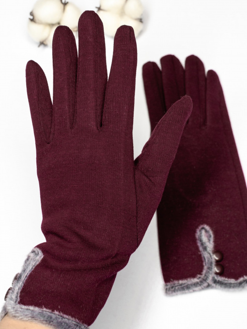 Рукавиці та рукавички ISSA Plus модель PE-05_burgundy Фото