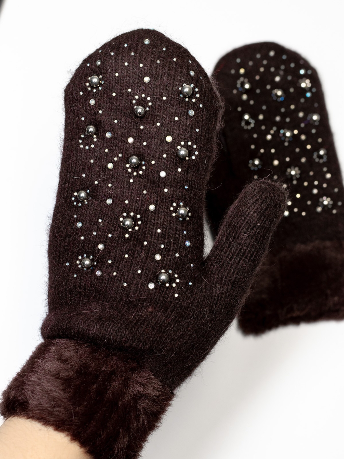 Перчатки и варежки ISSA Plus модель PE-24_darkbrown Фото
