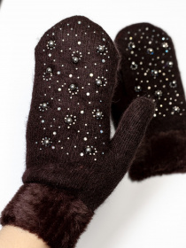 Перчатки и варежки ISSA Plus модель PE-24_darkbrown Фото