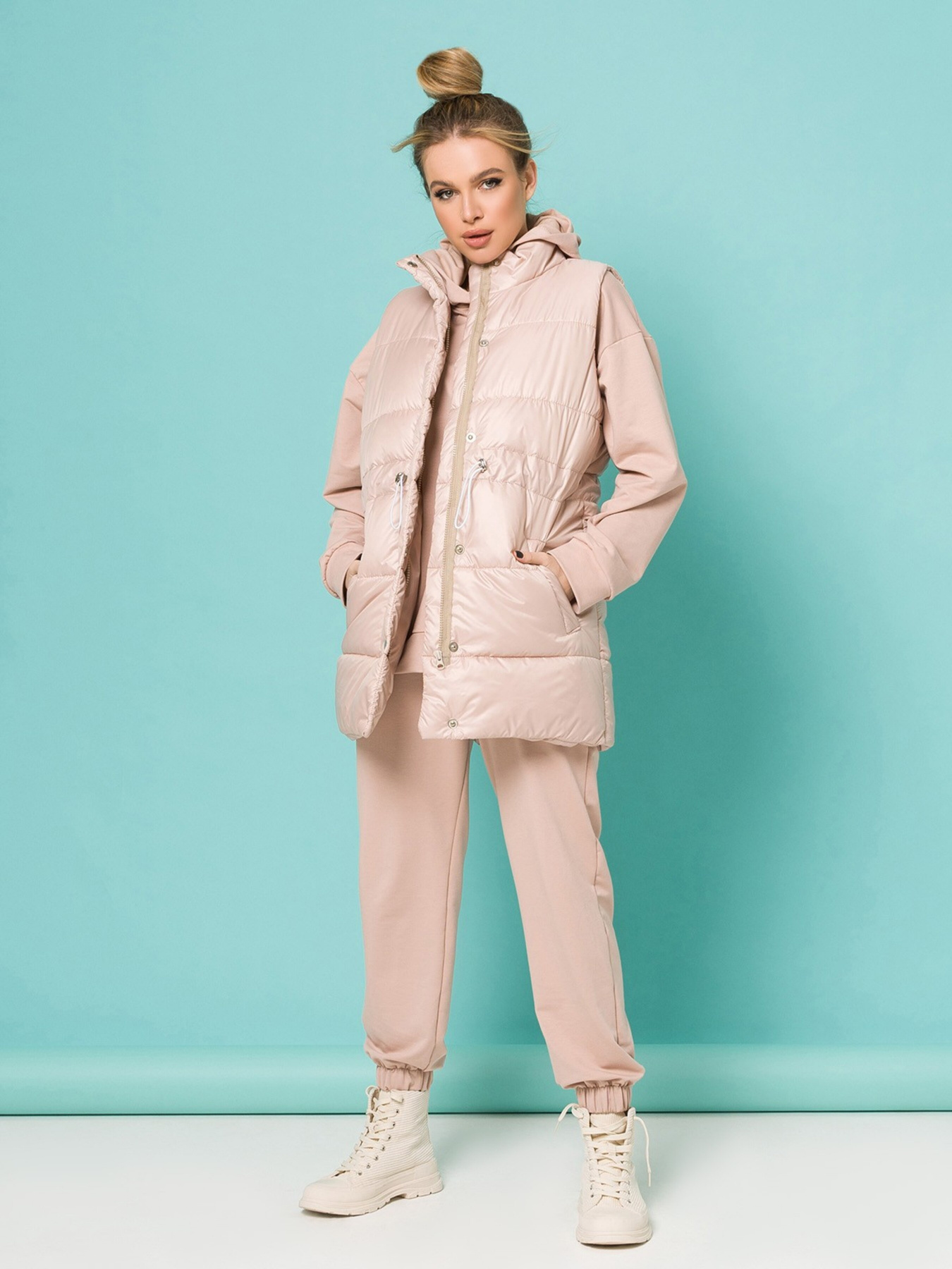 Куртки и дубленки ISSA Plus модель SA-337_beige. Фото