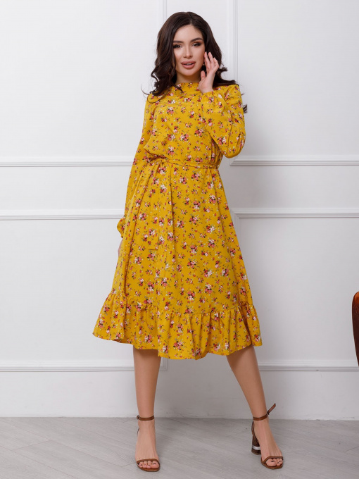 Платья ISSA Plus модель 12413_mustard Фото