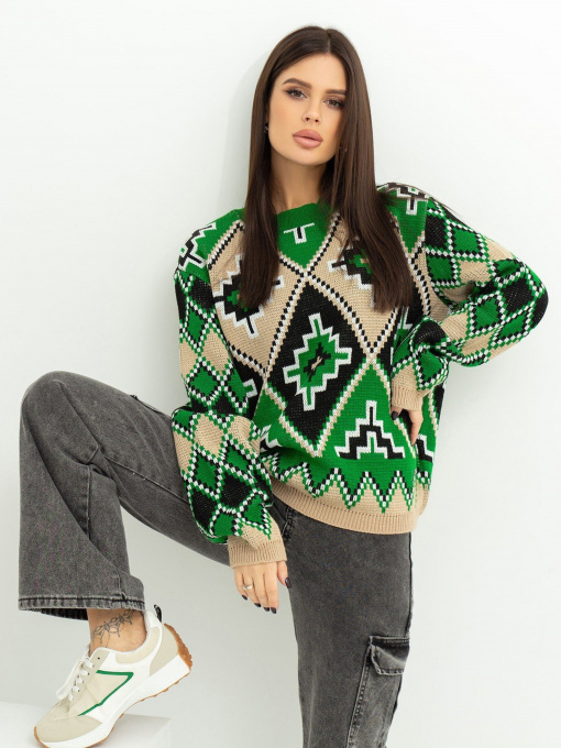 Свитры и кардиганы ISSA Plus модель WN20-367_green Фото
