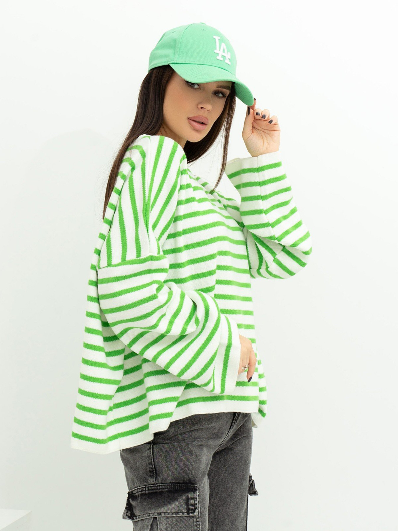 Свитры и кардиганы ISSA Plus модель WN20-385_whitegreen Фото