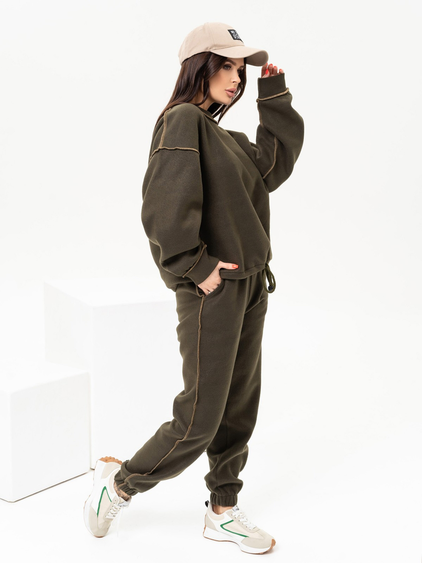 Костюми ISSA Plus модель 13638_khaki Фото