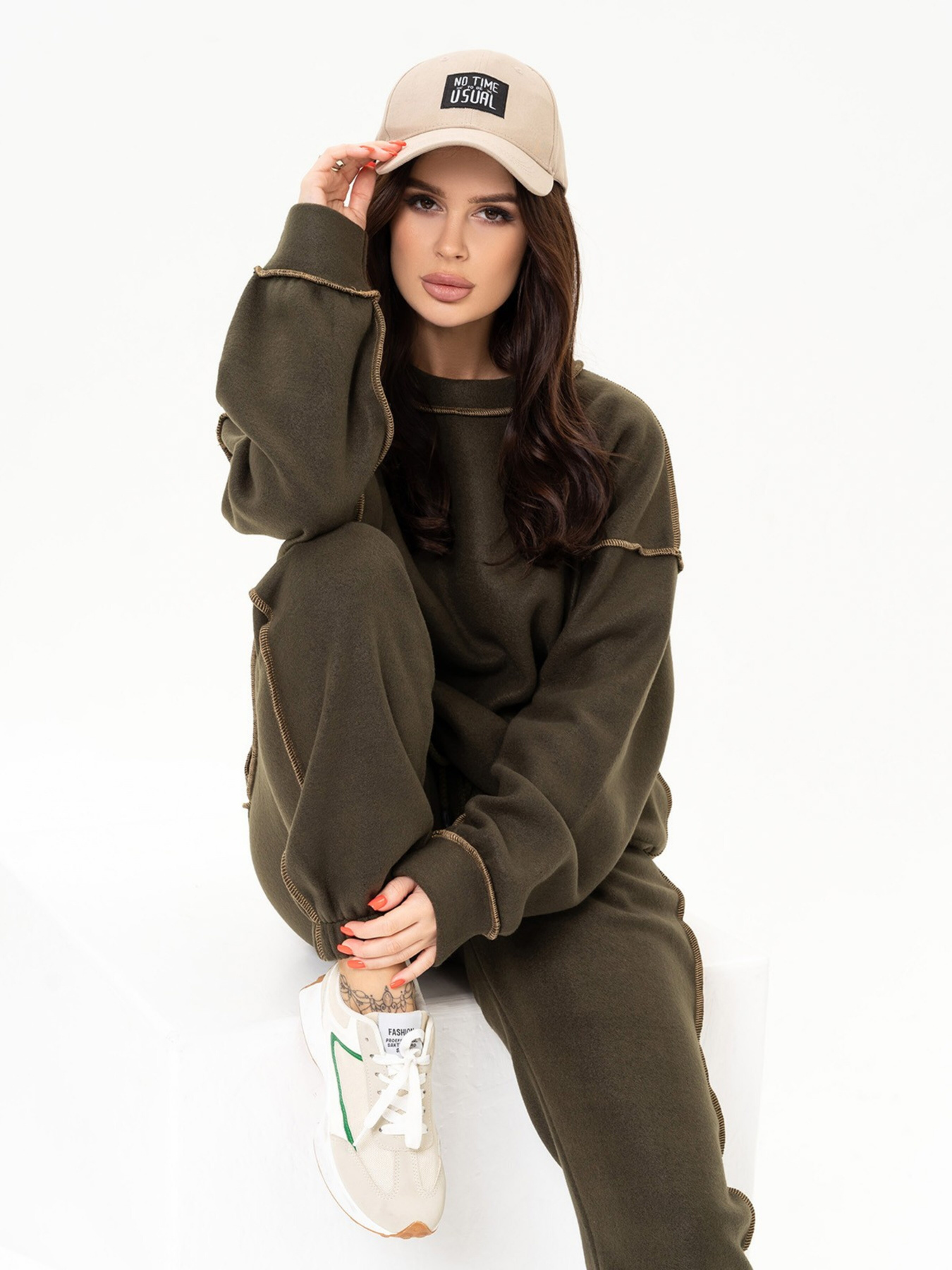 Костюми ISSA Plus модель 13638_khaki Фото