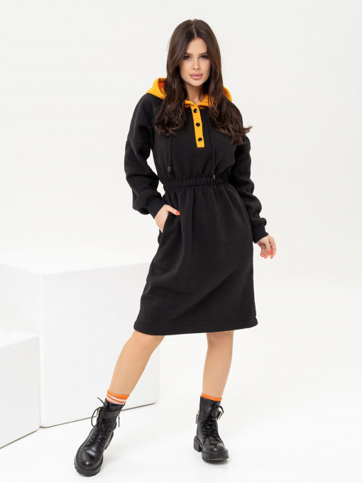 Платья ISSA Plus модель 13654_blackmustard Фото