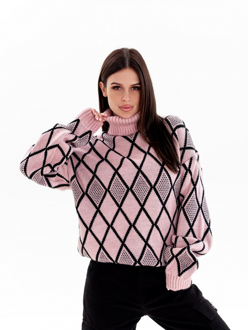 Свитры и кардиганы ISSA Plus модель WN20-365_pinkblack Фото