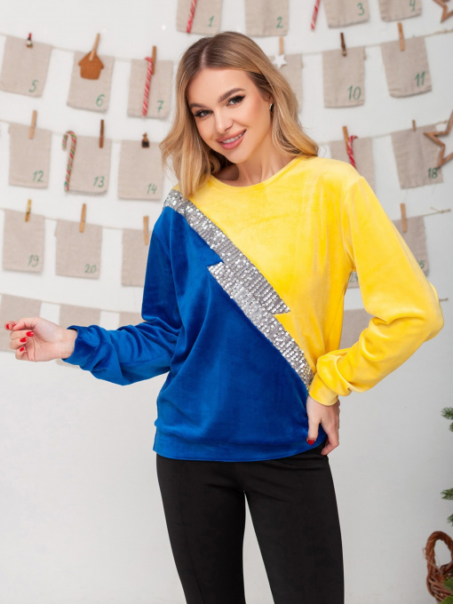 Худі та світшоти ISSA Plus модель 13665_yellowblue Фото
