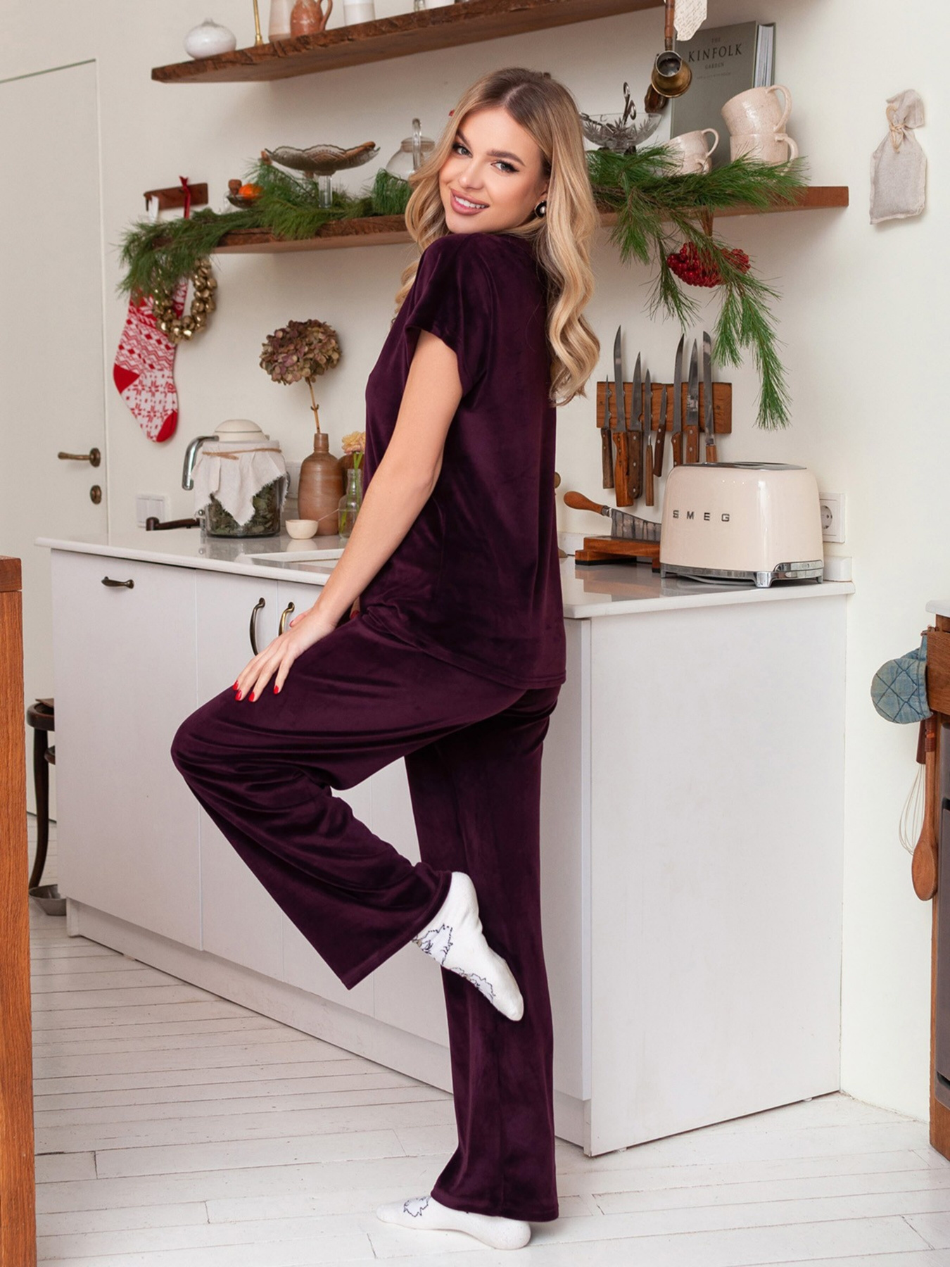Одяг для дому та сну ISSA Plus модель 13667_burgundy Одяг для дому та сну ISSA Plus модель 13667_burgundy Фото