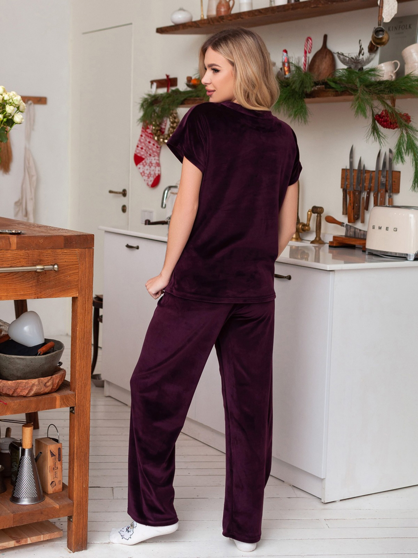 Одяг для дому та сну ISSA Plus модель 13667_burgundy Одяг для дому та сну ISSA Plus модель 13667_burgundy Фото
