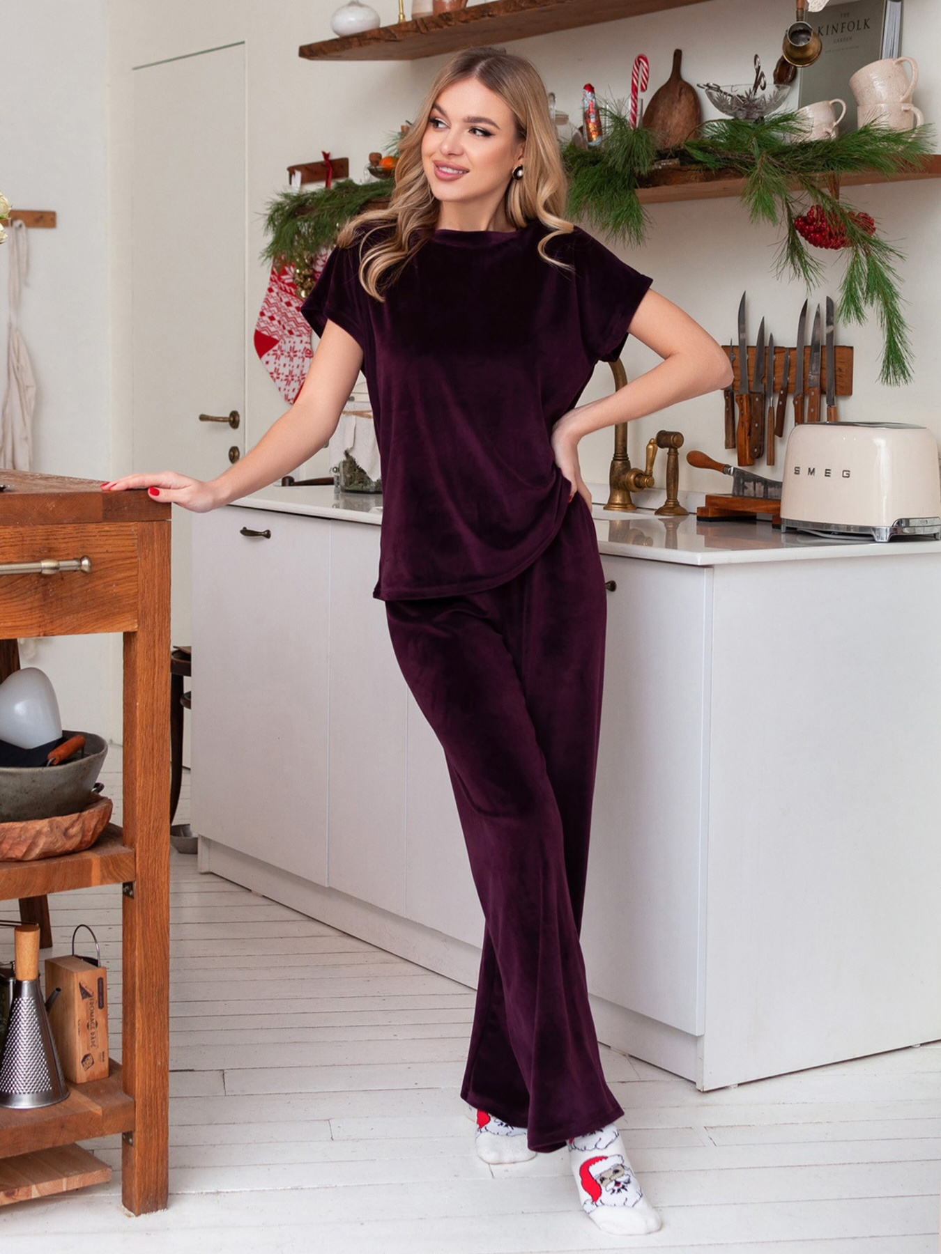 Одяг для дому та сну ISSA Plus модель 13667_burgundy Одяг для дому та сну ISSA Plus модель 13667_burgundy Фото