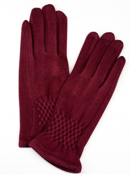 Рукавиці та рукавички ISSA Plus модель PE-22_burgundy Фото