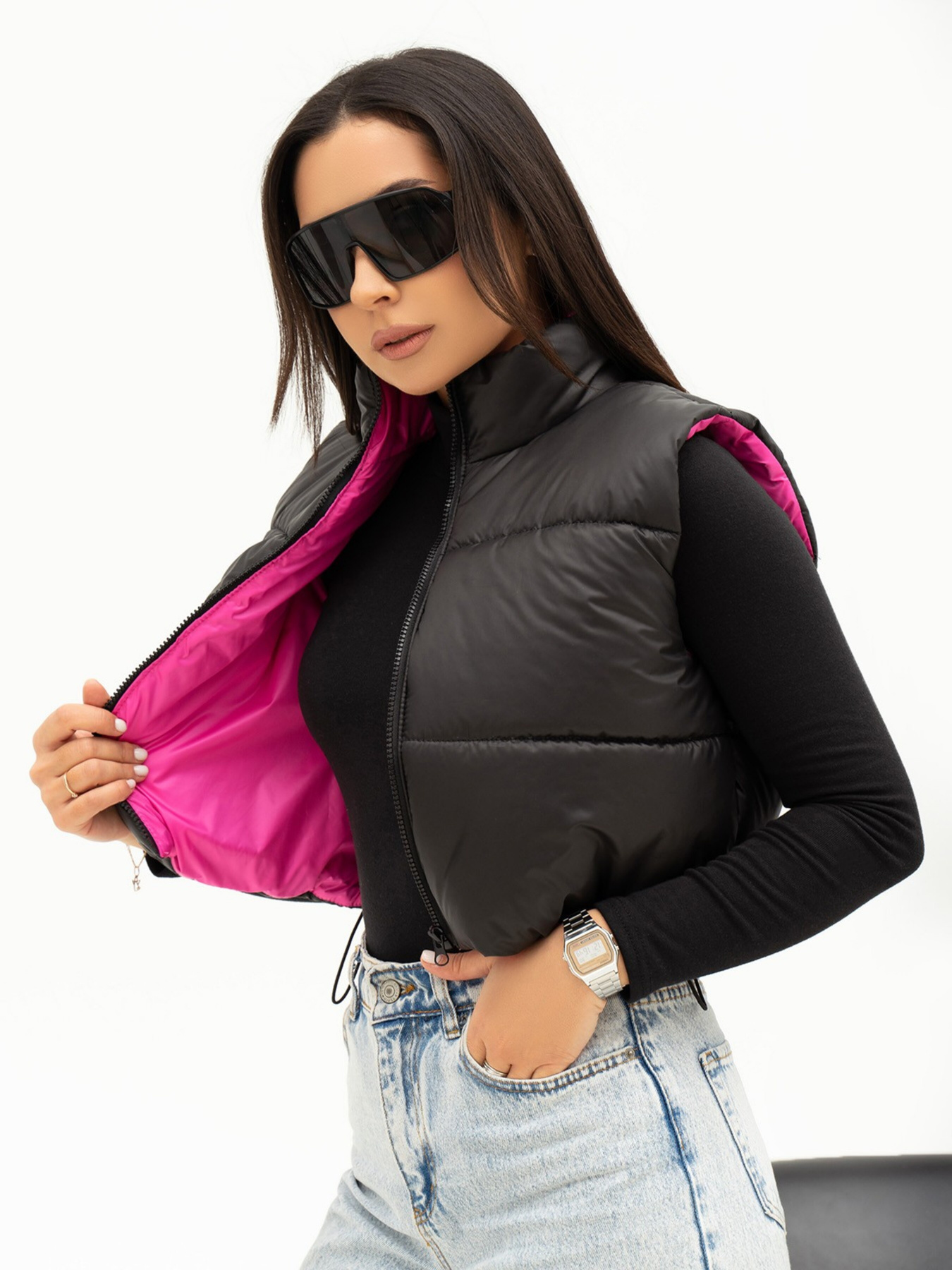 Куртки та дублянки ISSA Plus модель SA-441_blackpink Фото