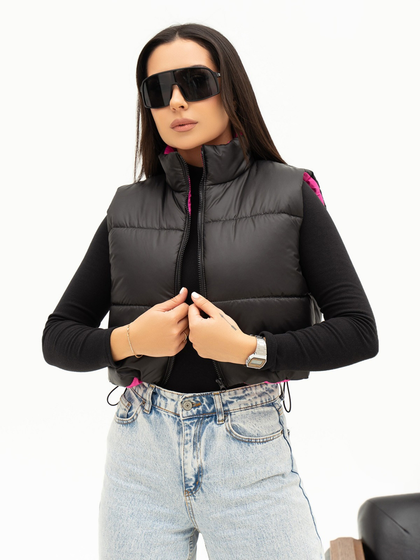 Куртки та дублянки ISSA Plus модель SA-441_blackpink Фото
