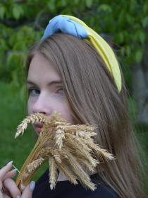 Желто-голубой обруч ручной работы. Коллекция "Украина" MyScarf модель mp196160 Фото