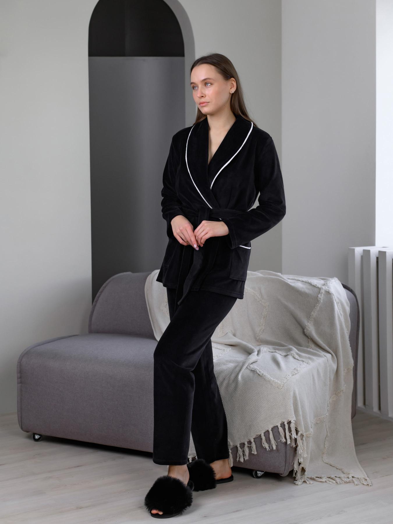 Одяг для дому та сну N.EL модель 1535-52_black Фото